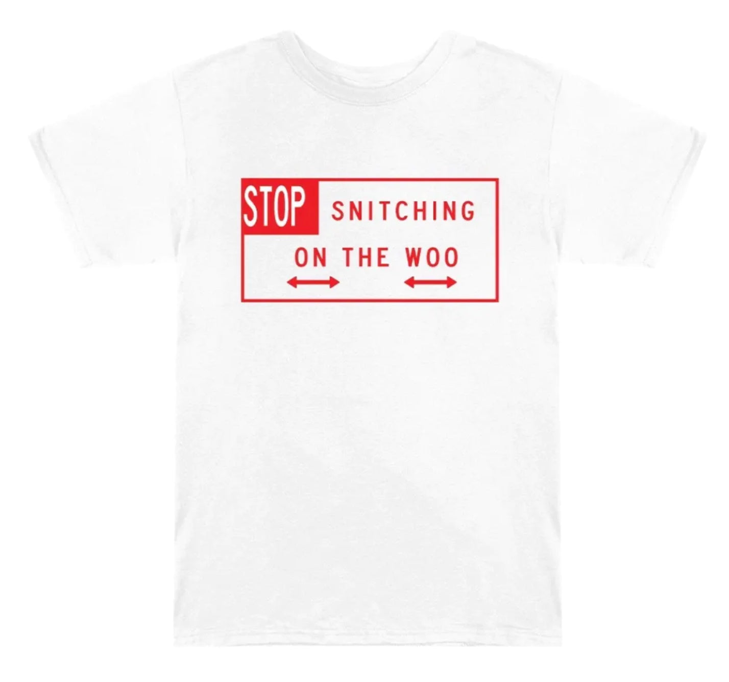 Pop Smoke x Vlone Stop Snitching T-Shirt (White/Red)