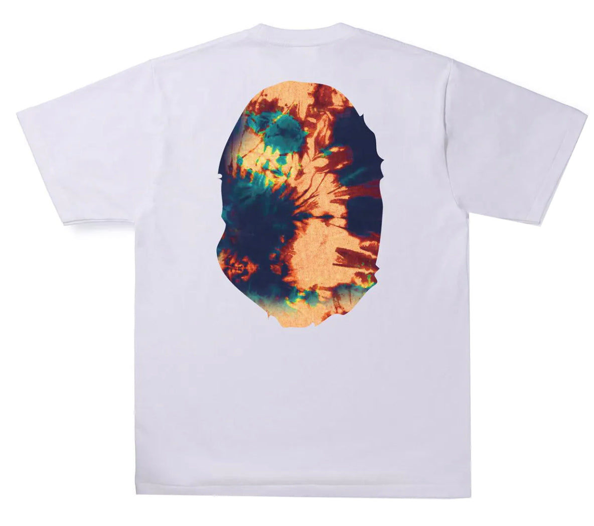 BAPE Tie Dye Big Ape Head Tee White Navy