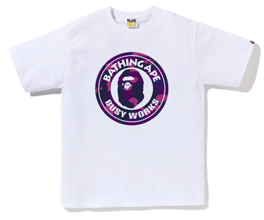 BAPE Color Camo Busy Works Tee (SS23) White Purple