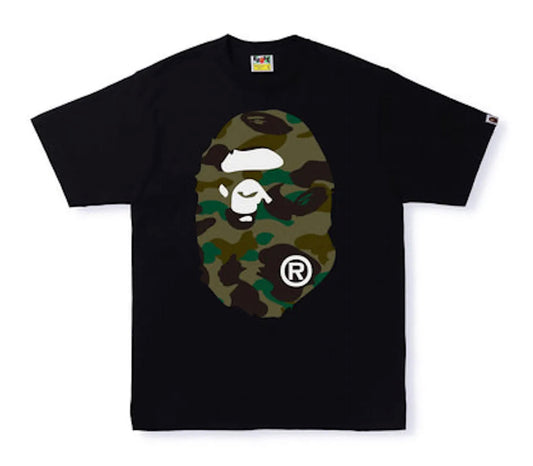 BAPE 1ST Camo Big Ape Head Tee Black Green