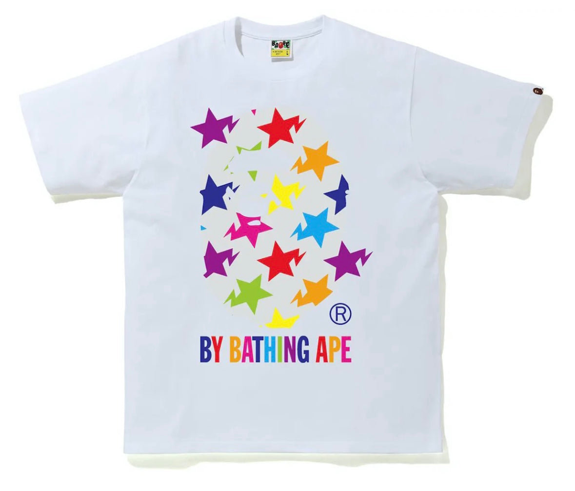 BAPE Sta Pattern By Bathing Ape Tee White