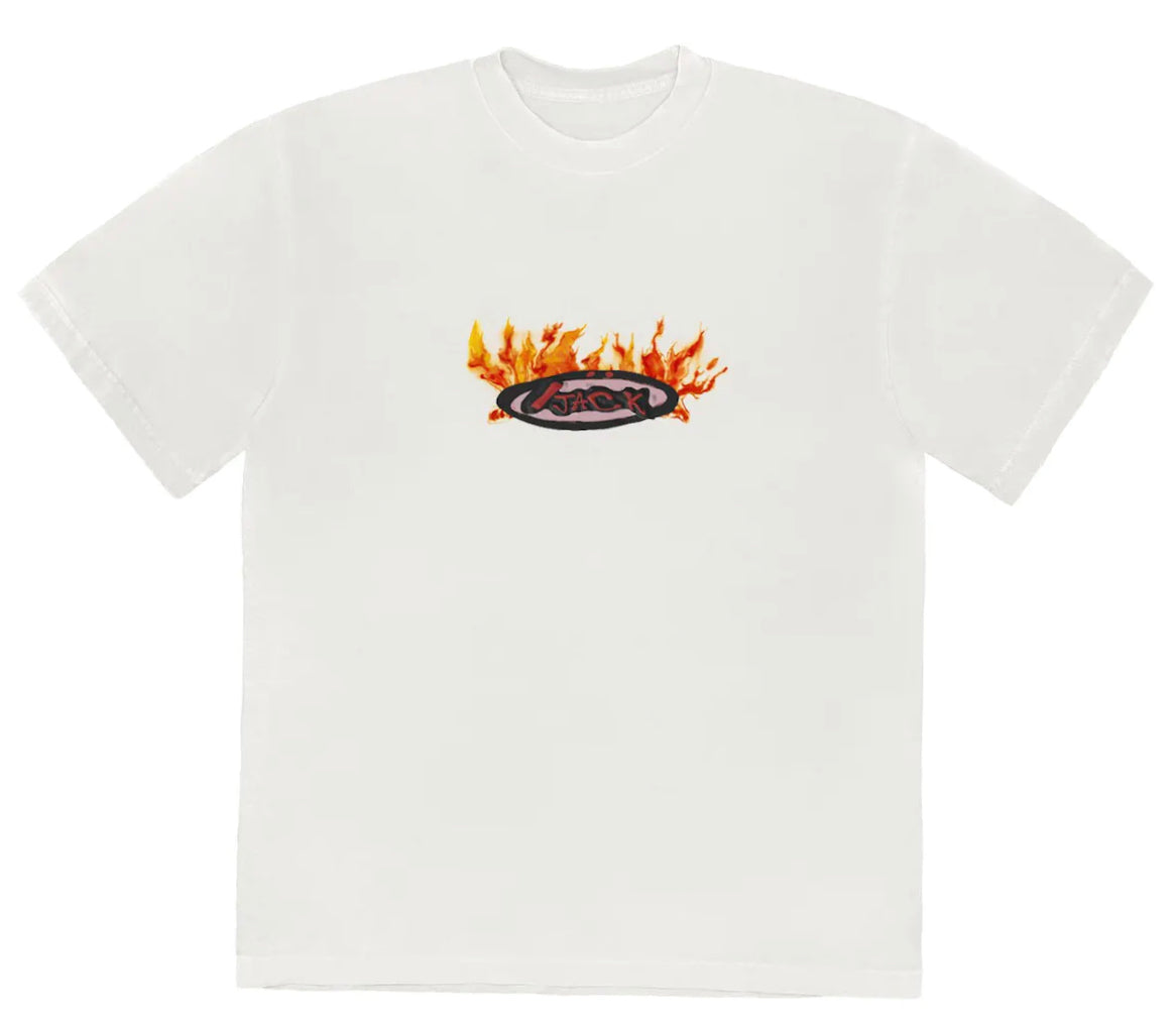 Travis Scott Cactus Jack Flame Tee Cream